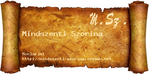 Mindszenti Szorina névjegykártya